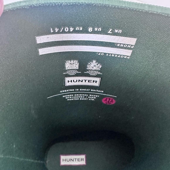 Hunter Original Short Rain Boots - Hunter Green - US 9 - Like New - Picture 5 of 6